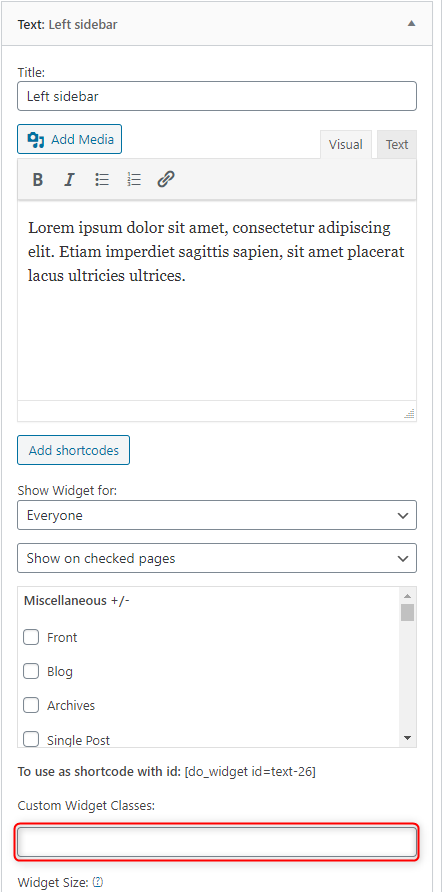 widget class